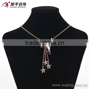 High Quality Rose Gold Plated Chain Necklace Cute Star and Flower Design for Women Girls. thumbnail-2