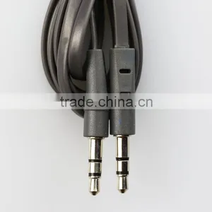 Hot Selling With Low Price Colorful Black 3.5mm Stereo Male to Male Moulded Plugs Flat Cable thumbnail-1
