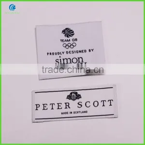 Wholesale Custom Loop Folded Garment Damask Clothing Labels Cheap Damask Woven Labels thumbnail-1