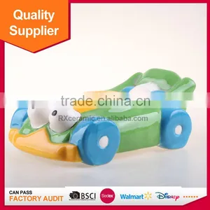 Hot Selling Car Shape Kids Piggy Bank Ceramic Money Box With Handle thumbnail-3