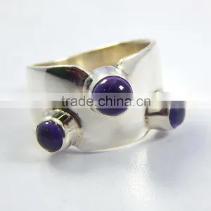 Natural Gorgeous 925 Sterling Silver Amethyst Ring JEWELRY EXPORTER thumbnail-1