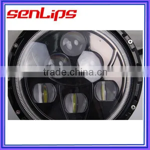 9inch 60W Led Jeep Wrangler Headlight With Anger Eyes Color Changing Blue Orange Light thumbnail-4