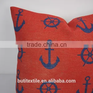 Square Car Throw Pillows Home Decorative Pillow Covers Plain Linen/ Cotton Anchor thumbnail-5