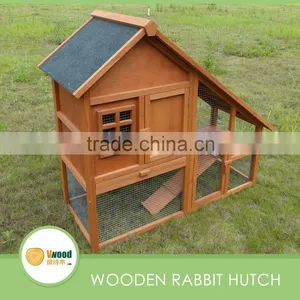 Small Rabbit Hutch With Pitched Roof and Outdoor Run thumbnail-2