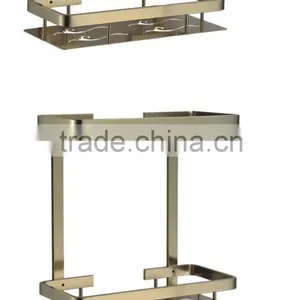Unique Aluminium Bathroom Corner Shelf With Bar and Bathroom 2 Tier Aluminium Wall Mounted Corner Shelf thumbnail-3