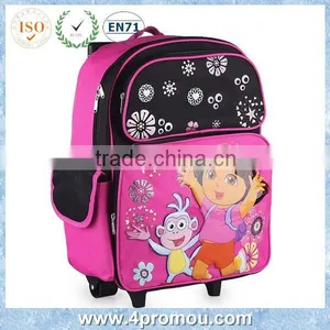 2015 3D Girl Kid Backpack With Trolley for Back to School thumbnail-2
