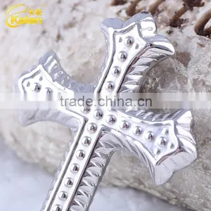 Dubai White Gold Plated Stainless Steel Crucifix/cross Pendant thumbnail-3
