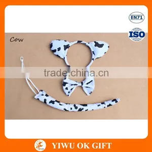 Black Color Cat Ears Headband With Bow Tie And Tail For Party Decoration Favor Bow Tie Set thumbnail-2