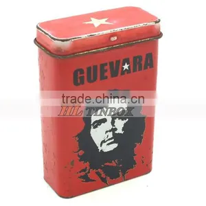 High Quality Hinged Rectangular Cigarette Tin Can With Customized Printing thumbnail-1