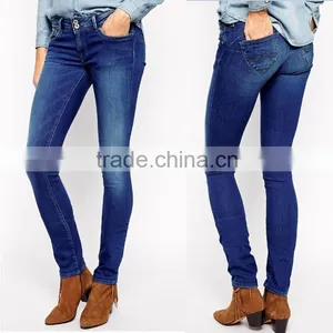 China Manufacturer High Quality Blue Casual Cotton Blend Skinny Pants Bulk Wholesale Price of Denim Girls Sexy Tight Jeans thumbnail-1