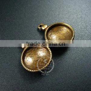 14mm Setting Size Vintage Alloy Bronze Round Bezel DIY Pendant Charm Bezels Tray 1411127 thumbnail-2