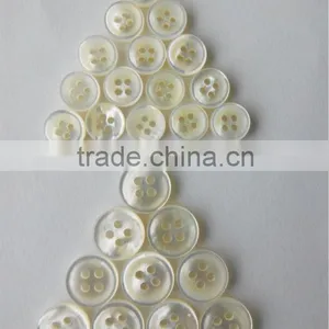 White Mother of Peal Menswear Shirt Button in Size18L,14L in Bowl Shape thumbnail-1