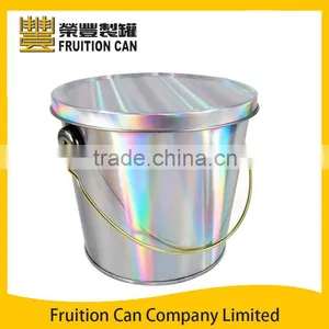 Halographic Bucket Tin With Lid thumbnail-1