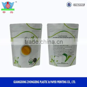 Food Grade High Quality Laminated Standing Plastic Tea Pouch Bag thumbnail-3