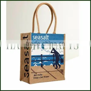SHOPPING BAG WITH LOGO JUTE SHOPPING BAG JUTE BAGS JUTE TOTE BAGS thumbnail-1