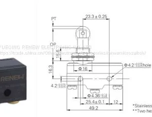 RZ-15GQ22-B3 Z Series Pamel Mount Roller Plunger Type Omron Micro Switch thumbnail-2