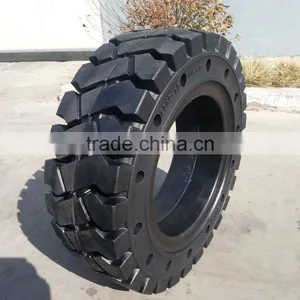 China Good Price Forklift 5.00-8 6.00-9 Pneumatic Shaped Solid Cushion Tires With Holes thumbnail-2