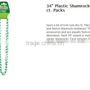 St.Patrick's Day Light-Up Plastic Shamrock Necklaces/Harts thumbnail-2