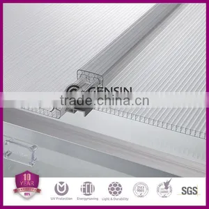 U Shaped Hollow Polycarbonate Sheet Connection Panel Used For Carport With UV Coated 6mm/8mm/10mm thumbnail-4