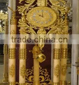 Ornate Bronze Ormolu Grandfather Floor Clock, Dore Gilded Grandfather Pendulum Clock thumbnail-6