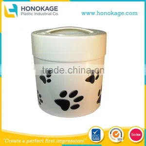 Plastic Pet Food Container, 2017 Wholesale Round Pet Food Bucket thumbnail-1