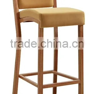 Wholesale Fashion Upholstered Woodgrain Aluminum High Bar Chairs for Hotels Restaurants LQ-AL105 thumbnail-1