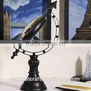 American Globe Desk Clock Resin Antique Globe Clock thumbnail-4