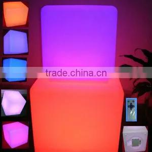 FO-8542 Living Room Furniture Bench,Led Cube Ottomans,outdoor LED Lighted up Stool thumbnail-1
