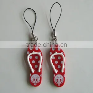 2D Shoe Rubber Pvc Cell Phone Strap With Printing Logo thumbnail-1