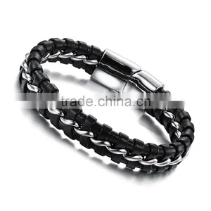 Mens Leather Bracelet Fashion Bracelets 2017 Real Cow Leather Bracelet thumbnail-1