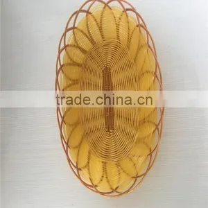 Beautiful Oval PP Plastic Rattan Basket for Fruit thumbnail-1