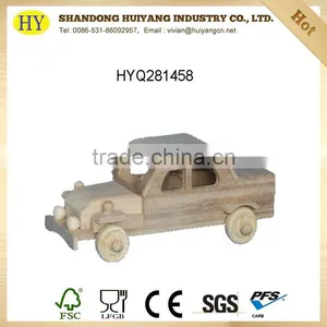 Safe Customized Unfinished Wooden Toy Car thumbnail-1
