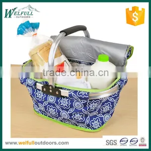 Picnic Basket Bag,Foldable Insulated Cooler Outdoor Bag thumbnail-1