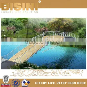 Small Half-moon-shaped Bridge, Scenic Spot Pedestrian Bridge,Anticorrosive Wood Foot Bridge With Steel Guardrail(BF08-Y10020) thumbnail-1
