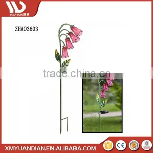 Chinese Garden Decoration Foxglove Glass Flower Led Solar Light Stake thumbnail-1