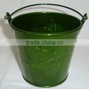 High Light Relief Round Green Flowerpot/Garden Planter thumbnail-1