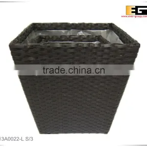 Plastic/PE Rattan Square With Liner Flower Planter thumbnail-1