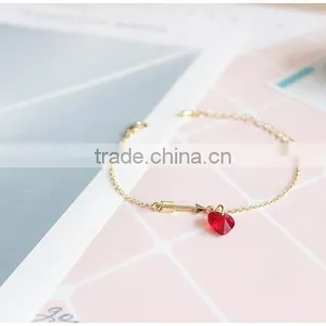 Cupid Arrow Bracelet Gold Arrow Crystal Heart Charms Gold Chain Bracelet for Lovers Valentine's Day Jewelry Gifts thumbnail-1