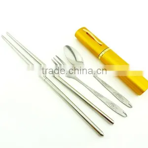 Traveling Cutlery Set, Stainless Steel Spoon and Chopsticks thumbnail-1