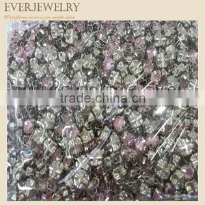 Sew on Cut Glass Crystals 4mm in Silver Settings Montees 4 Holes Bead thumbnail-3