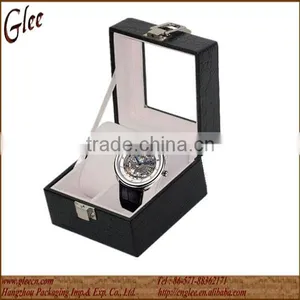 2 Slots Crocodile Pattern Leather Watch Box thumbnail-1