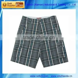POPULAR!BU-090A Men's YD Check Shorts thumbnail-1