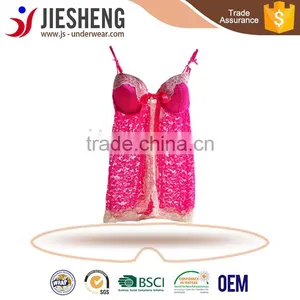 Open Hot Sexy Girl Night Dress Full Coverage Lace Sleep Wear Sexy Image Night Dress(Accept OEM) thumbnail-3