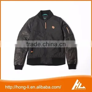 Fashion Nylon Men Casual High Quality Zipper Pockets Plain Bomber Jacket thumbnail-5