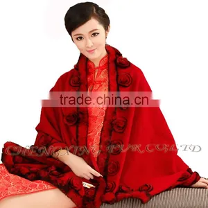 CX-B-P-40D New Products Fur Floral Cheap Wholesale Pashmina Shawl thumbnail-1