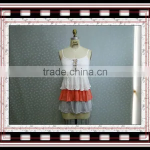 2015 Ladies Tunic Top Wholesale Women Three Layers Tank Top With Strape thumbnail-1