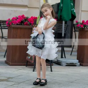 Hot Sale Net Fabric Ball Grown Dress for Baby Girl Summer Dress for Girl Ruffle Skirt Sleeveless thumbnail-1
