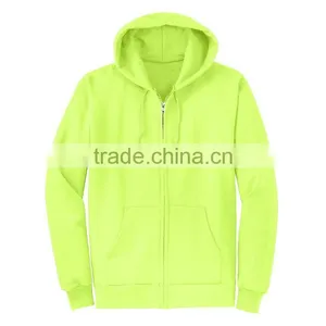 Wholesale Zip Up 65% Polyester 35% Cotton Plain Fleece Men's Hoodie Manufacturers thumbnail-5