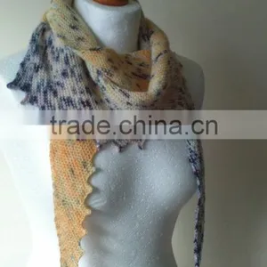 Unique Hand Knit Scarf - Knit Scarf - Hand Knit - Spring Scarf - Modern Scarf - Asymmetric Scarf thumbnail-5