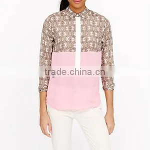 Fashion Girls Printed Chiffon French Designer Shirts thumbnail-1